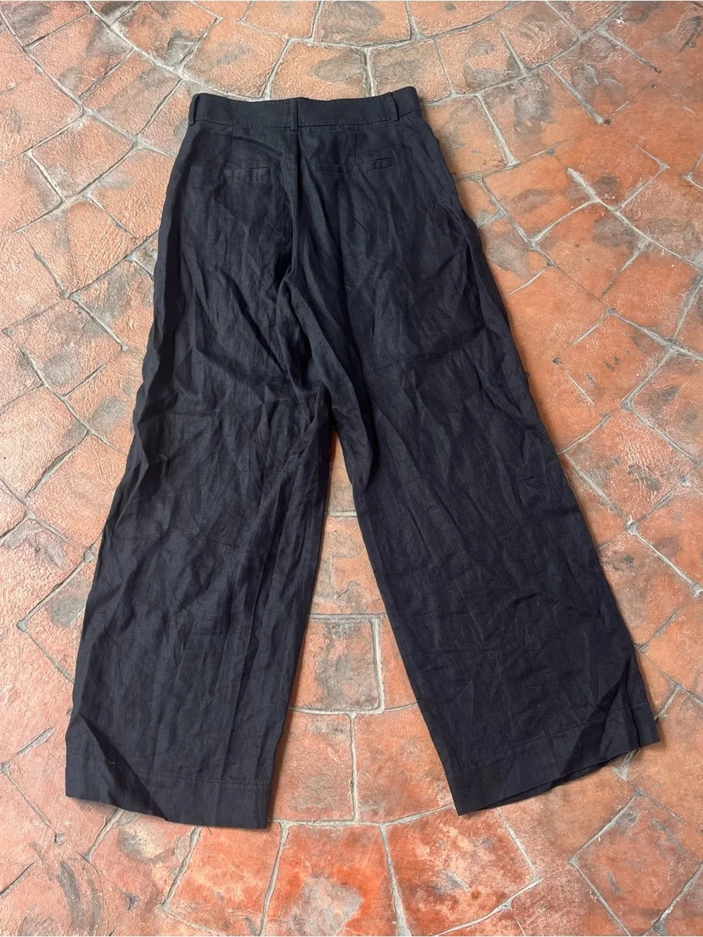 Everlane The Linen Flax Way High Drape Pants Black Size 4